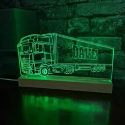 Personalised Lorry With Trailer Led Night Light, Gift, Trucker Gift For Him, Lights, Bedroom Light - thumbnail 4