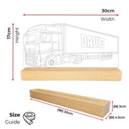 Personalised Lorry With Trailer Led Night Light, Gift, Trucker Gift For Him, Lights, Bedroom Light - thumbnail 3
