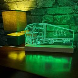 Personalised Lorry With Trailer Led Night Light, Gift, Trucker Gift For Him, Lights, Bedroom Light - thumbnail 2