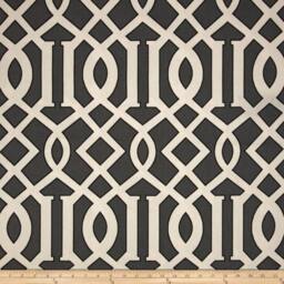"Pair Of 50"" Rinaldi Kemble in Grey/Slate & Natural Trellis Panels, Drapes, Curtains - 50x63"" 50x84"" 50x96"" Or 50x108" - thumbnail 4