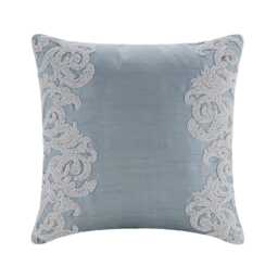 "Handmade Floral, Border Light Blue European Pillow 24""x24""/26""x26" - thumbnail 1