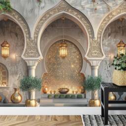Islamic Arches Wallpaper Mural, Arabian Nights Decor, Peel & Stick Decal - thumbnail 2