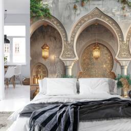 Islamic Arches Wallpaper Mural, Arabian Nights Decor, Peel & Stick Decal - thumbnail 3