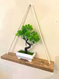 Lovely Floating Wall Shelf, Hanging Rope Modern Home D??cor, Fully Assembled