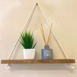 Lovely Floating Wall Shelf, Hanging Rope Modern Home D??cor, Fully Assembled - thumbnail 3