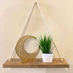 Lovely Floating Wall Shelf, Hanging Rope Modern Home D??cor, Fully Assembled - thumbnail 2