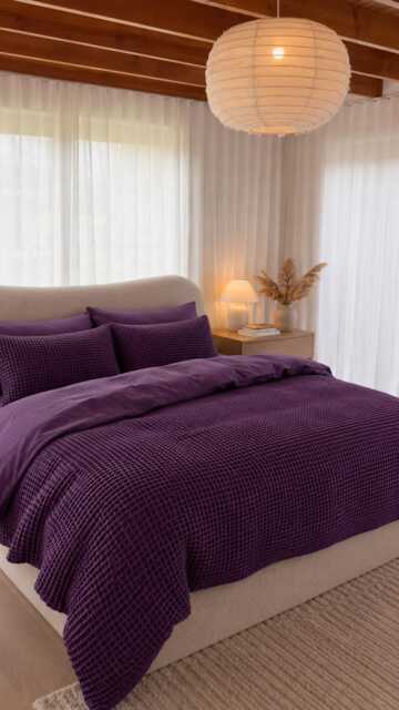 Deep Purple 100% Cotton Duvet Cover Set - image 1