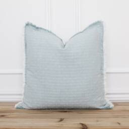 Seafoam Dotted Fringe Pillow Cover 20 X 26 Neutral Layering Decorative Throw - thumbnail 1
