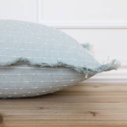 Seafoam Dotted Fringe Pillow Cover 20 X 26 Neutral Layering Decorative Throw - thumbnail 2