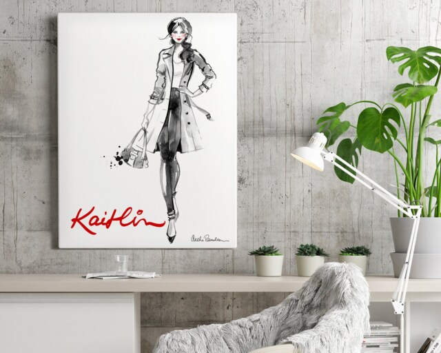 Personalized Makeup Wall Art, Fashion Illustration Face, Graduation Birthday Valentines Day Gift For Wife Girlfriend - image 1