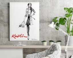 Personalized Makeup Wall Art, Fashion Illustration Face, Graduation Birthday Valentines Day Gift For Wife Girlfriend - thumbnail 1