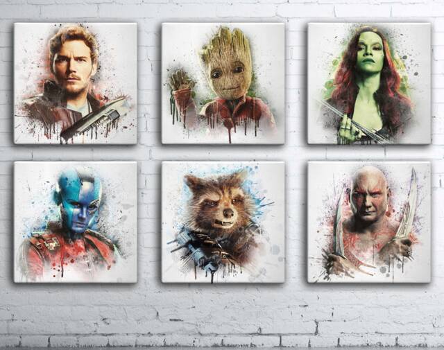 Guardians Of The Galaxy Canvas Art Paint Splatter Superhero Decor - image 1