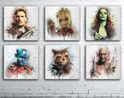 Guardians Of The Galaxy Canvas Art Paint Splatter Superhero Decor - thumbnail 1