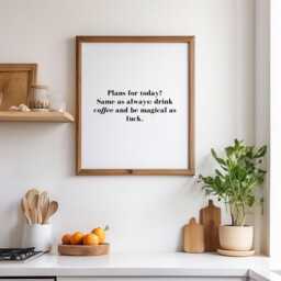 Funny Coffee Quote Wall Print, Drink Kitchen Decor, Minimalist Typograpghy Poster, Gift For Lovers - thumbnail 2