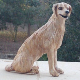 Paper Mache Sculpture, Golden Retriever Art, Personalized Pet Portrait - thumbnail 3