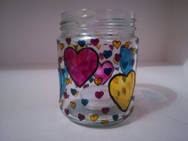 Colourful Heart Candle Holder - image 1