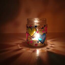 Colourful Heart Candle Holder - thumbnail 4