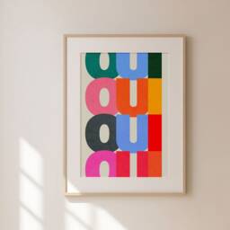 Oui Print, Text Typography Wall Decor, Colourful Quirky Gallery Wall, French Print Unframed - thumbnail 2