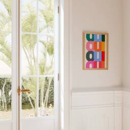 Oui Print, Text Typography Wall Decor, Colourful Quirky Gallery Wall, French Print Unframed - thumbnail 3