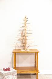 Modern Scandinavian Wood Dowel Christmas Tree - Tabletop Solstice Decor Height 24 In