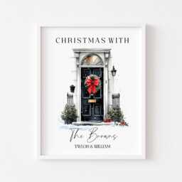 Personalised Christmas Family Name Print Festive Xmas Door Holiday Wall Art - Unframed - thumbnail 3