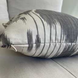 Silk Ikat Grey & Off White Cushion Cover 45 X 45cm - thumbnail 3