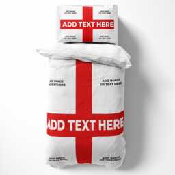 Personalised Photos England Flag Single Duvet Cover Three Lions Football Supporter Bedding St Georges Cross Sports Fan Bedroom Decor Gift - thumbnail 1