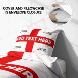 Personalised Photos England Flag Single Duvet Cover Three Lions Football Supporter Bedding St Georges Cross Sports Fan Bedroom Decor Gift - thumbnail 4