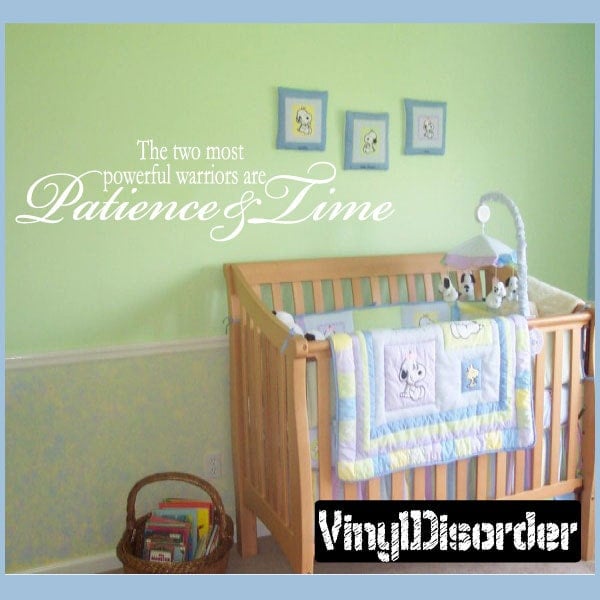 The Two Most Powerful Warriors Are Patience & Time - Vinyl Wall Decal Quotes Sticker In013Thetwoiii7Et - image 1
