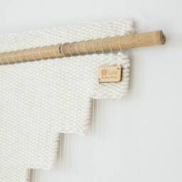 Woven Wall Hanging - Japandi Cozy Rug Cotton Rope Textile Art Minimalist Tapestry Decor Handmade Wabi Sabi Style - thumbnail 3