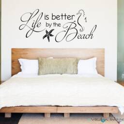 Better By The Beach Quote, Decor, Wall Decal, Coastal Ocean Living Room Nautical Decor - thumbnail 2