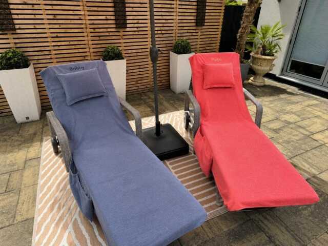 Personalised Beach Towel With Side Pockets & Built-In Pillow, Holiday Pool Sun Lounger Gift - image 1