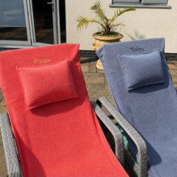 Personalised Beach Towel With Side Pockets & Built-In Pillow, Holiday Pool Sun Lounger Gift - thumbnail 2