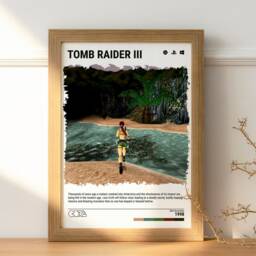 Tomb Raider 3 - 1998 Poster - Video Game Wall Art Print Retro Gaming Gift A5-A4-A3-A2-A1 Unframed Canvas For Frame Or Hanger - thumbnail 2