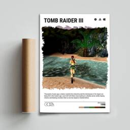 Tomb Raider 3 - 1998 Poster - Video Game Wall Art Print Retro Gaming Gift A5-A4-A3-A2-A1 Unframed Canvas For Frame Or Hanger - thumbnail 3