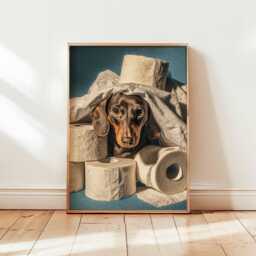 Dachshund Poster, Dog Art Print, Sausage Wall Art, Cute Pet Decor, Wiener Gift Puppy Illustration - thumbnail 1