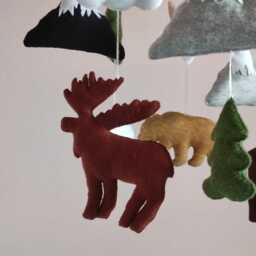Woodland Baby Mobile With Moose, Bison, Bear For Mountain Nursery Decor, Shower Gift - thumbnail 2