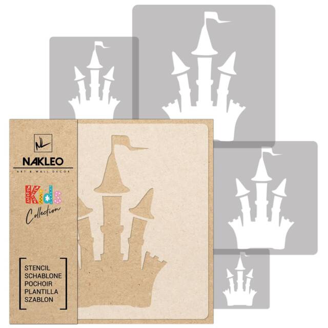 Castle Wall Stencil Set Reusable Plastic Template For Kids Room Decor - image 1