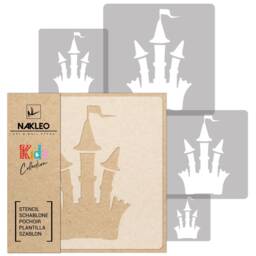 Castle Wall Stencil Set Reusable Plastic Template For Kids Room Decor - thumbnail 1