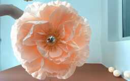 Handmade Giant Flower Chandelier Romantic Statement Lighting Oversized Paper Peony For Wedding &home Decor - thumbnail 1