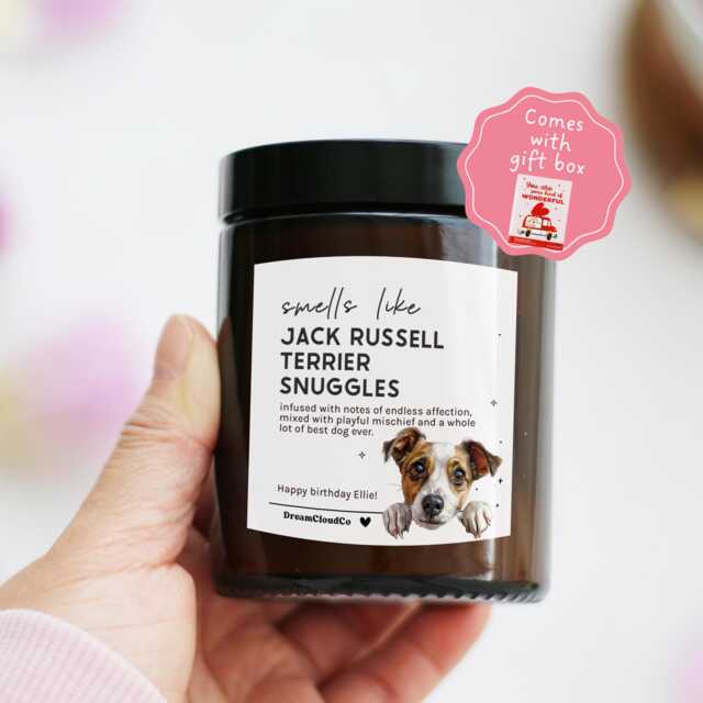 Jack Russell Birthday Gift For Her Mum Dog Lovers Walker Sitter - Pet Memorial Candle Sympathy Bereavement Sorry Your Loss - image 1