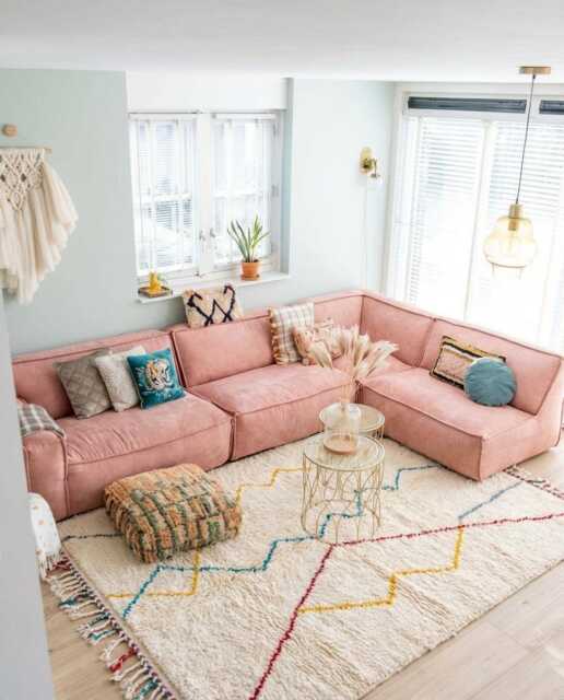 Colorful Zigzag Rug, Cream Moroccan Large Area Handmade Berber Shag Pastel Rainbow Wool Carpet, Scandi Boho Living Room - image 1