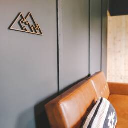 Geometric Mountain Wall Hanging, Birch Plywood Nursery Decor - thumbnail 4