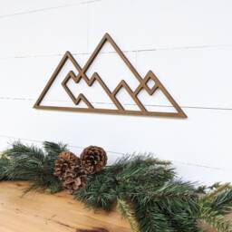Geometric Mountain Wall Hanging, Birch Plywood Nursery Decor - thumbnail 2