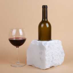 Handmade White Marble Wine Bottle Holder Unique Rack - thumbnail 2