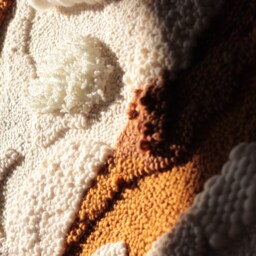 Sunny - Extra Large Fiber Art Tapestry Cream, Burgundy, & Yellow Woven Wall Hanging - thumbnail 3