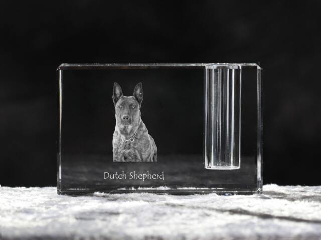 Dutch Shepherd Dog, Crystal Pen Holder With Dog, Souvenir, Decoration, Limited Edition, Collection - image 1