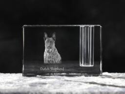 Dutch Shepherd Dog, Crystal Pen Holder With Dog, Souvenir, Decoration, Limited Edition, Collection - thumbnail 1