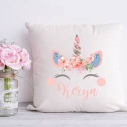 Personalised Unicorn Cushion, Face, Gift, Decor, Girls Decoration, Bedroom Kids - thumbnail 3