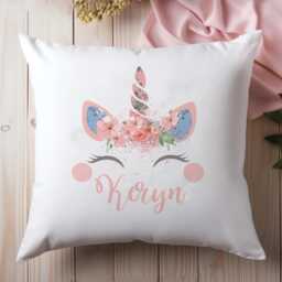 Personalised Unicorn Cushion, Face, Gift, Decor, Girls Decoration, Bedroom Kids